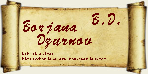 Borjana Džurnov vizit kartica